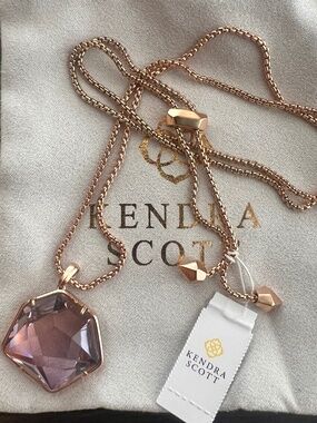 Kendra Scott Vanessa Pendant Necklace Peach ombre Rose Gold